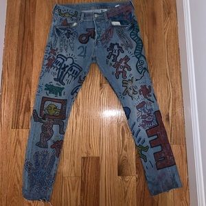KEITH HARING INSPIRED CUSTOM MADE JEANS